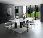 High Gloss White Marble Envie Dining Table