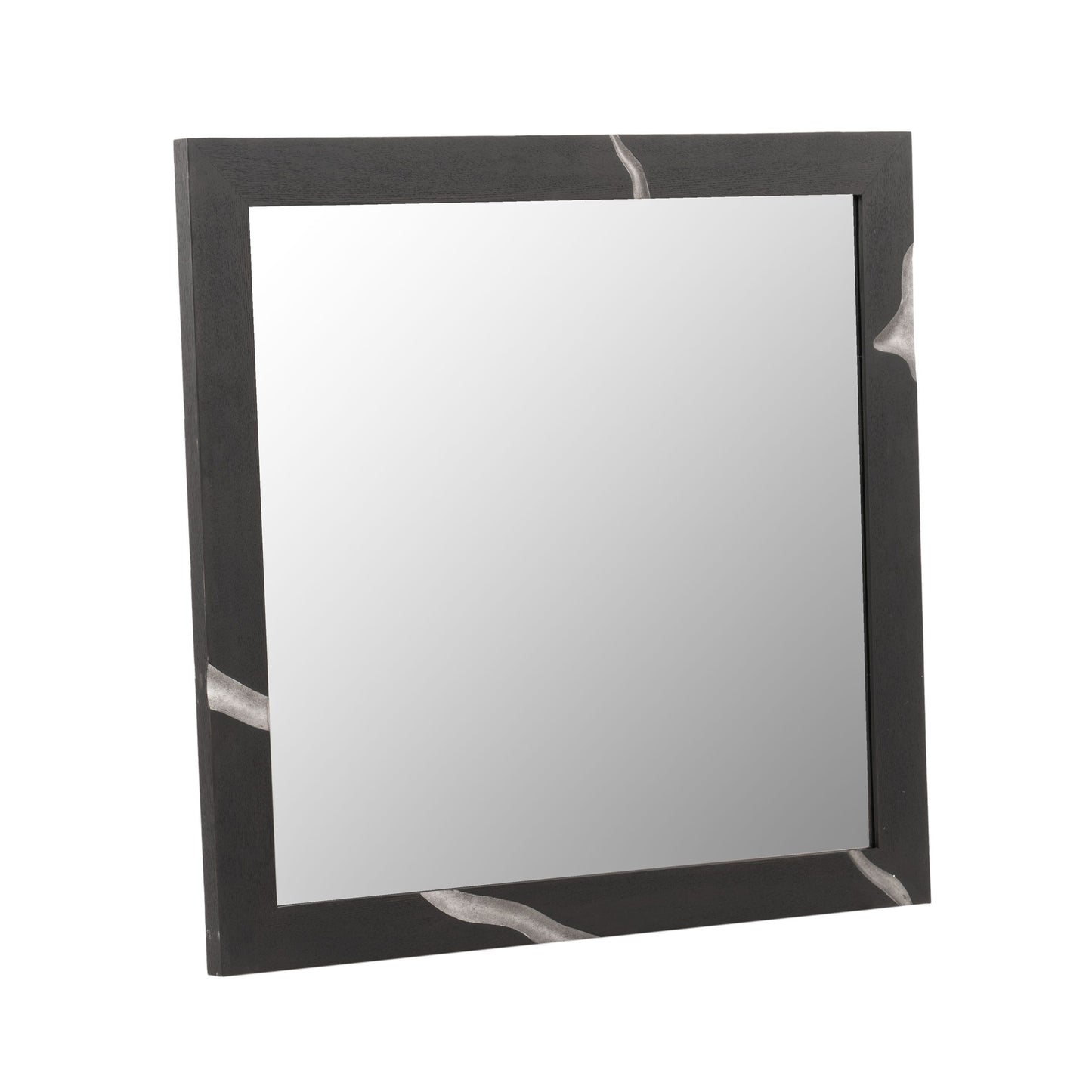Matte Brown Ash & Silver Mirror