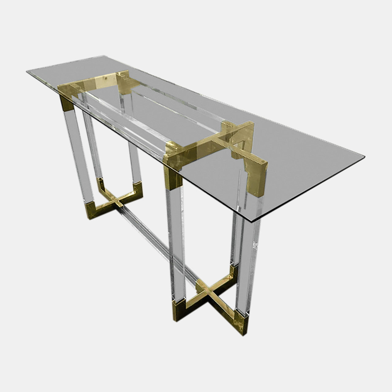 60" Acrylic & Gold Console Table