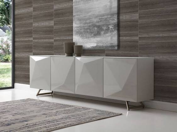 Siena Hi Gloss Light Grey Buffet