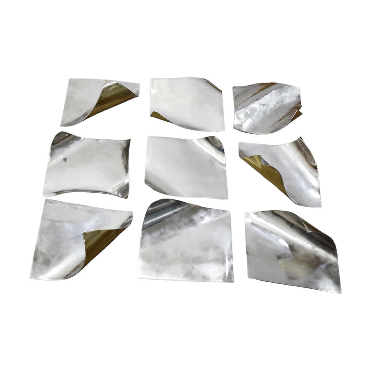 Set of 12 Curled Metal Wall Decor Ivory