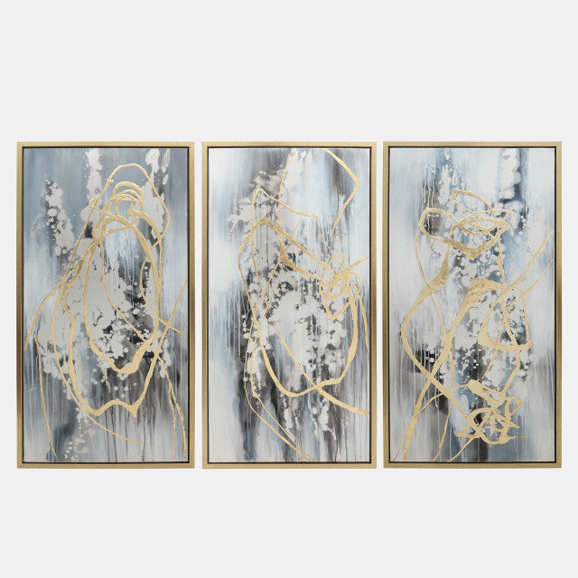 Set of 3 Multi Color Abstract Artwork