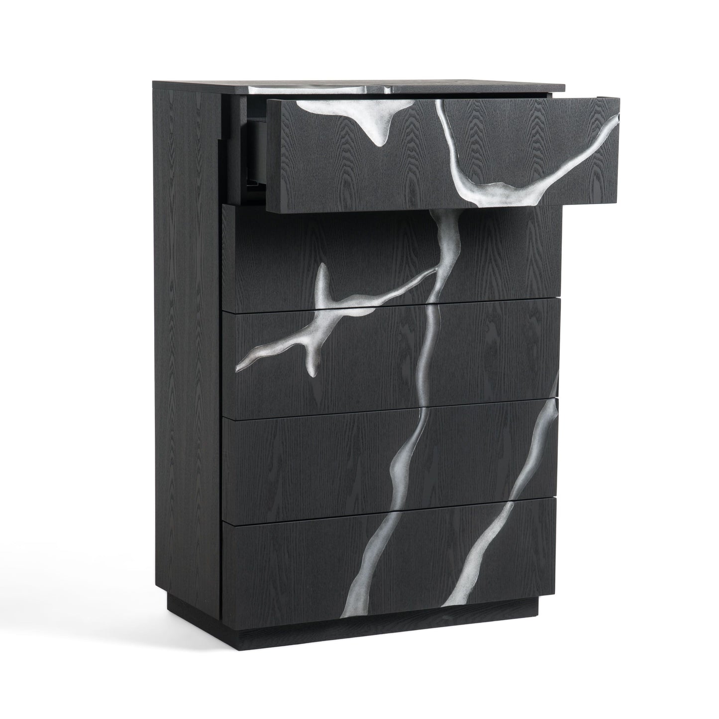 Matte Brown Ash & Silver Chest