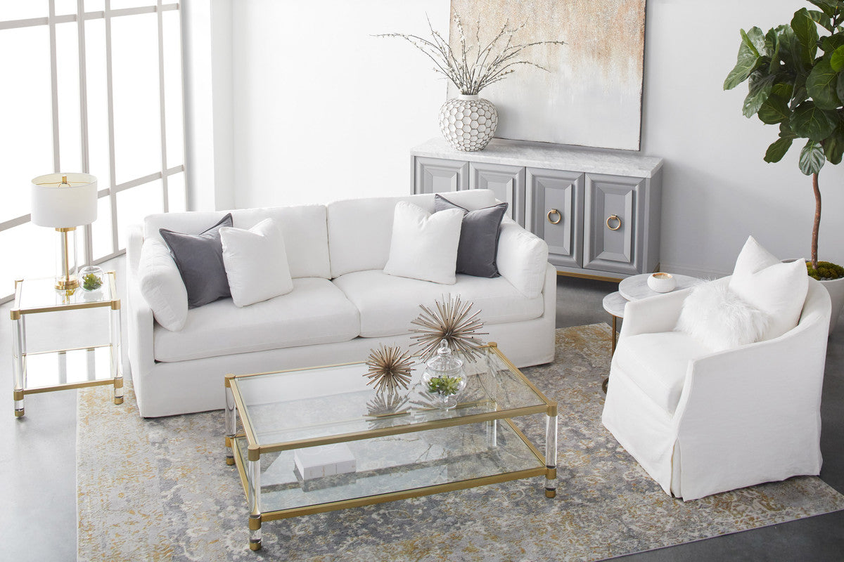 Carrera Marble Top Media Sideboard Dove Gray