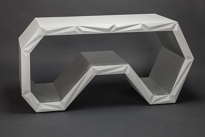 White and Silver Leaf Console