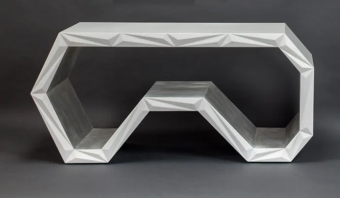 White and Silver Leaf Console