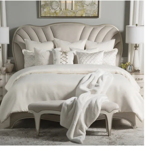 9 Piece Queen Ivory Comforter Set