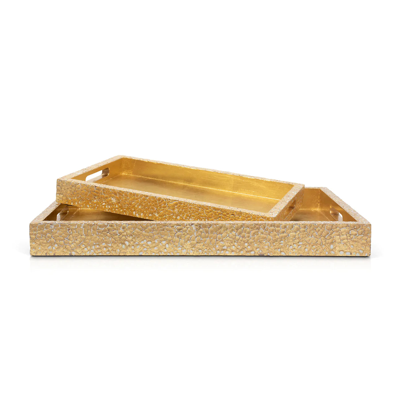 Set of 2 Luxe Gold Trays