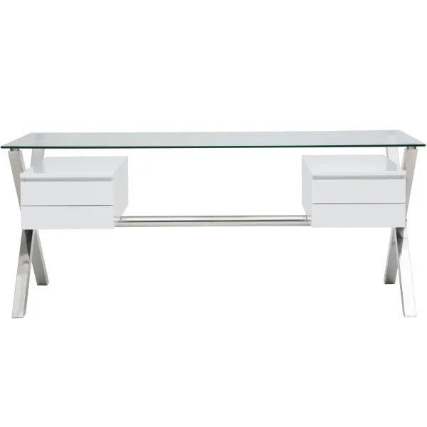 Barkley Desk Large White & Silver
