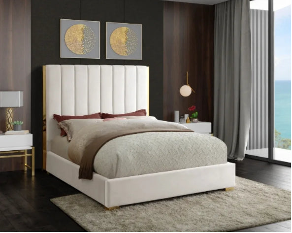 Bianca velvet queen bed