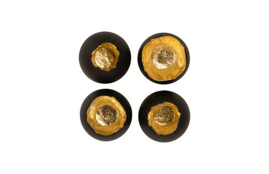 Black & Gold Broken Egg Set of 4