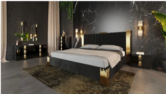 Black & gold bed