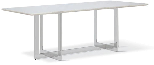 Casper Marble Dining Table Polished Stainless Steel