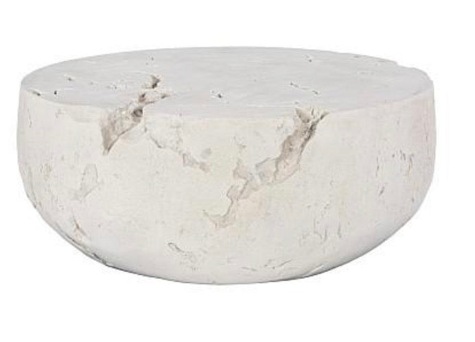 Cast Cheese Stone Coffee Table, Round, Roman Stone