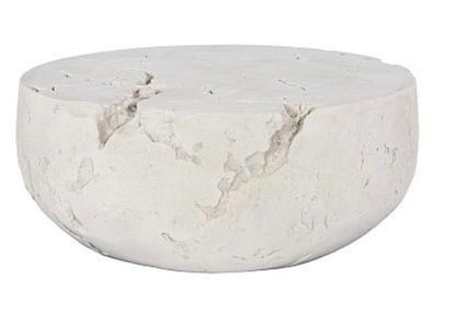 Cast Cheese Stone Coffee Table, Round, Roman Stone