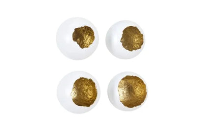 White & Gold Broken Egg Set of 4