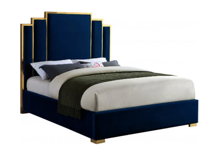 Heather queen velvet bed