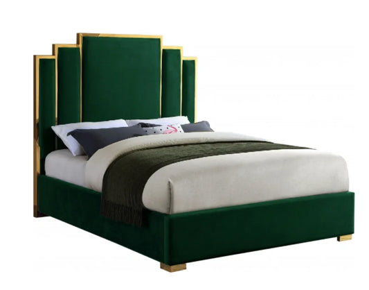 Heather queen velvet bed