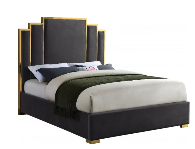 Heather queen velvet bed