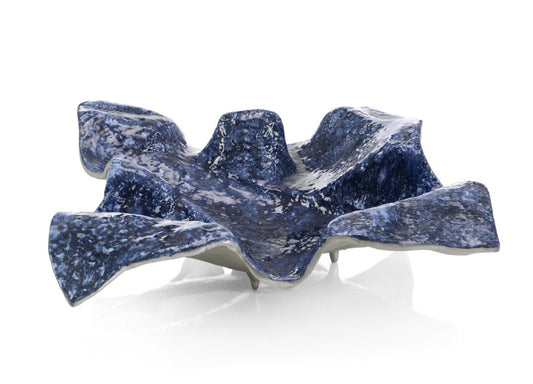 John Richard Draped Fabric Cobalt Blue Bowl