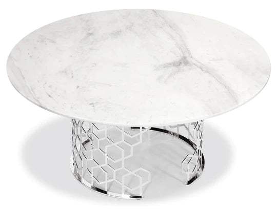 Diamond Prism Marble Top Dining Table