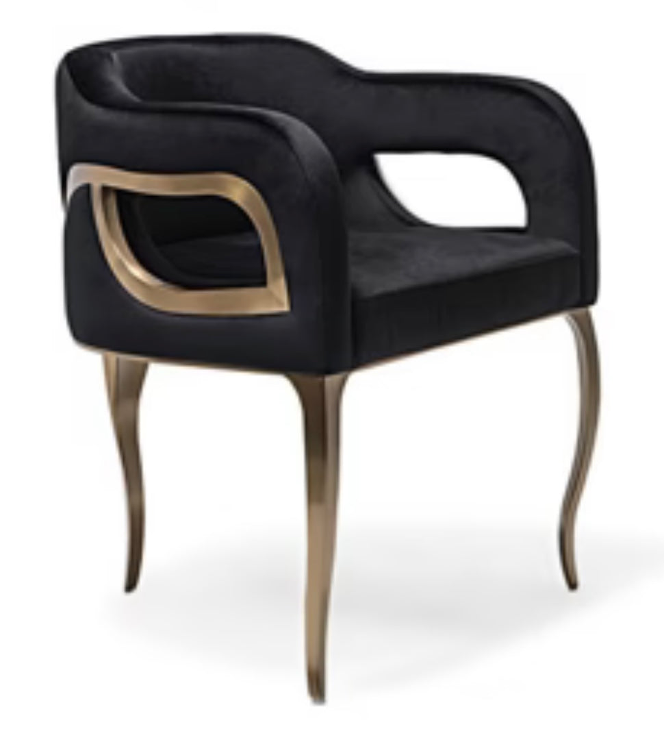 6 Candice Brushed Gold Dining Chair