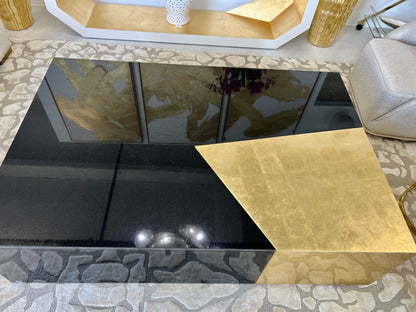 Black Marble & Gold Leaf Coffee Table