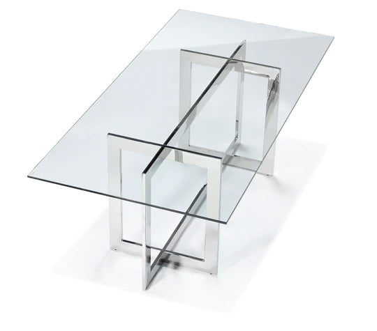 Casper Polished Stainless Steel Dining Table