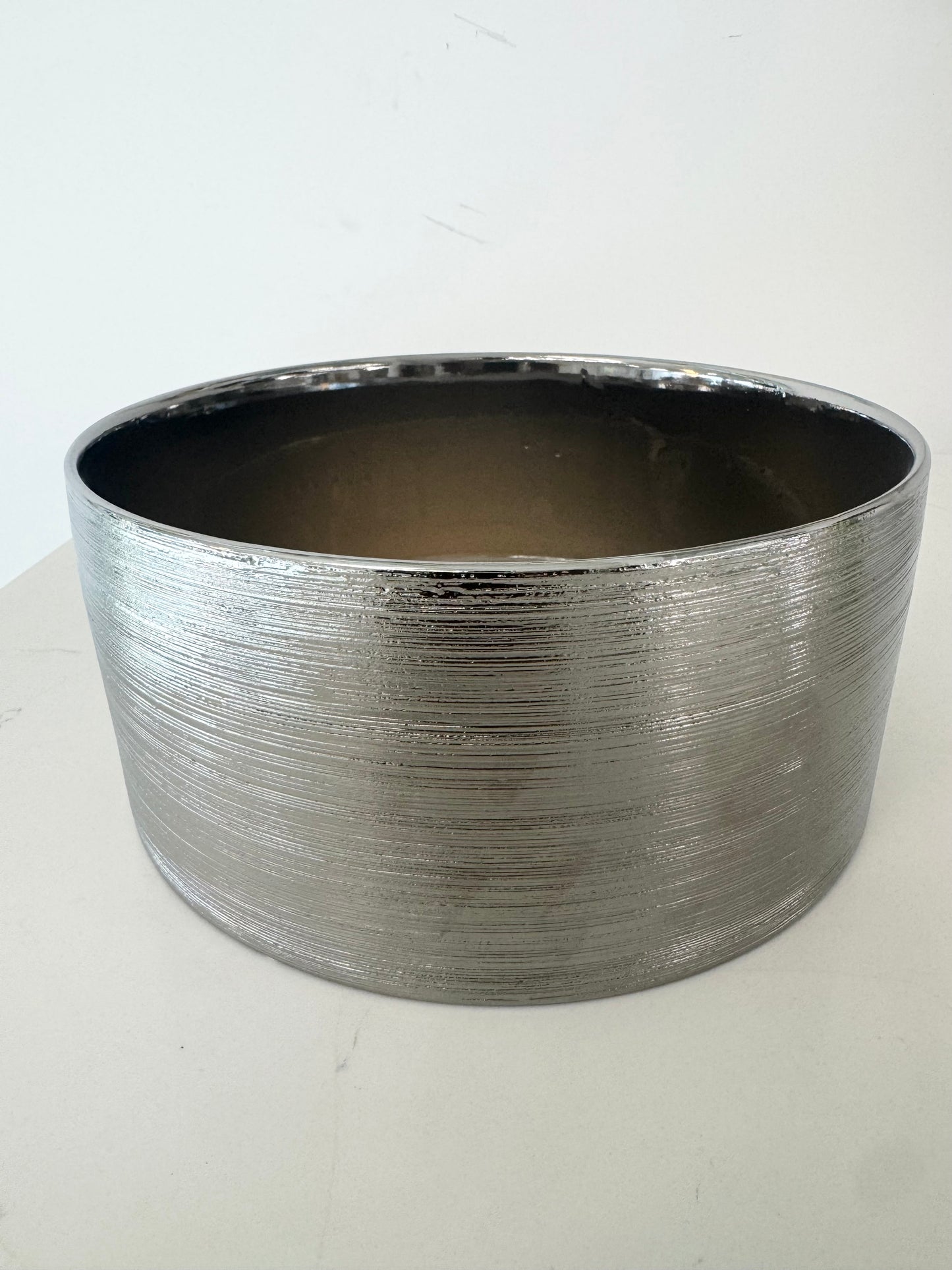 Etched Metallic Silver Pots