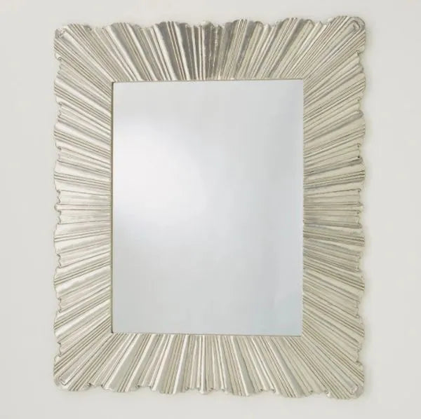 Linenfold Mirror-Silver-Lg