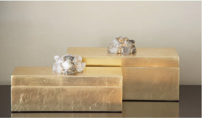 Set of 2 Luxe Gold Boxes