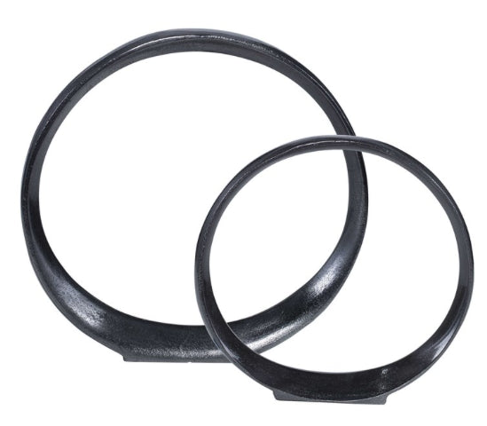 Orbits Ring Sculptures, Black Nickel, S/2