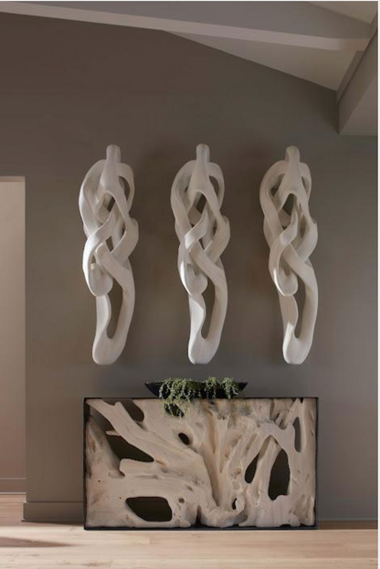 Cast Dancing Wall Sculpture, Passé, Faux Bleached