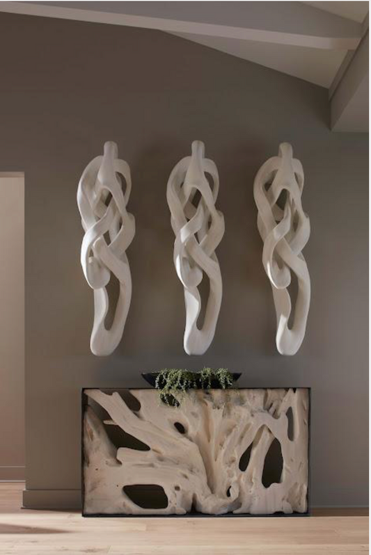 Cast Dancing Wall Sculpture, Passé, Faux Bleached