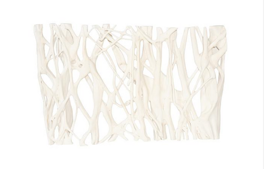 Cast Entwined Rectangular Wall Root, Faux Bleached