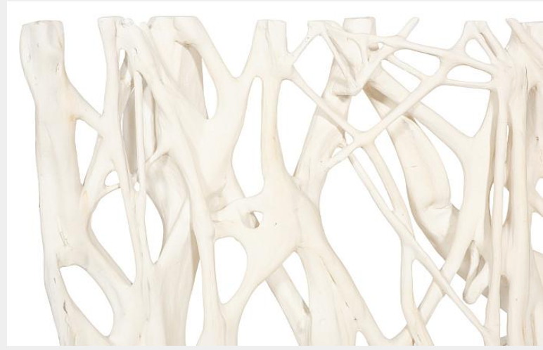 Cast Entwined Rectangular Wall Root, Faux Bleached
