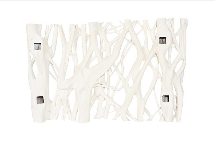 Cast Entwined Rectangular Wall Root, Faux Bleached