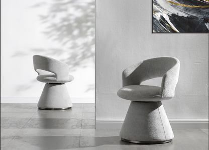 Set of 2 Dark Grey Boucle Fabric Portofino Dining Armchair