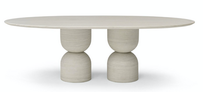 Rocca Travertine Marble Top Dining Table