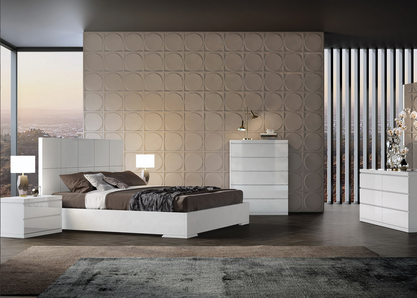 Anna Bed White Lacquer King