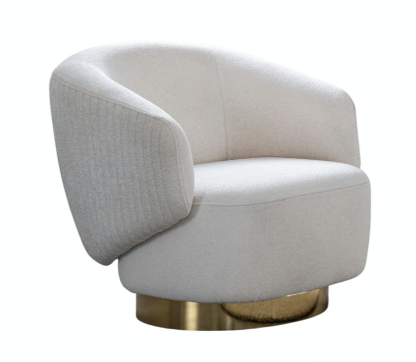Erzin Light Cream Swivel Accent Chair