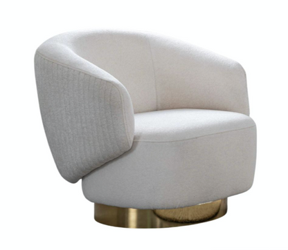 Erzin Light Cream Swivel Accent Chair