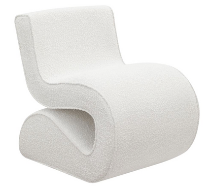 Cream Boucle Upholstered Armless Chair