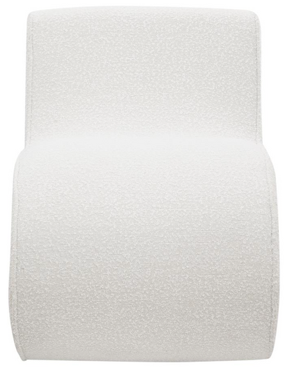 Cream Boucle Upholstered Armless Chair