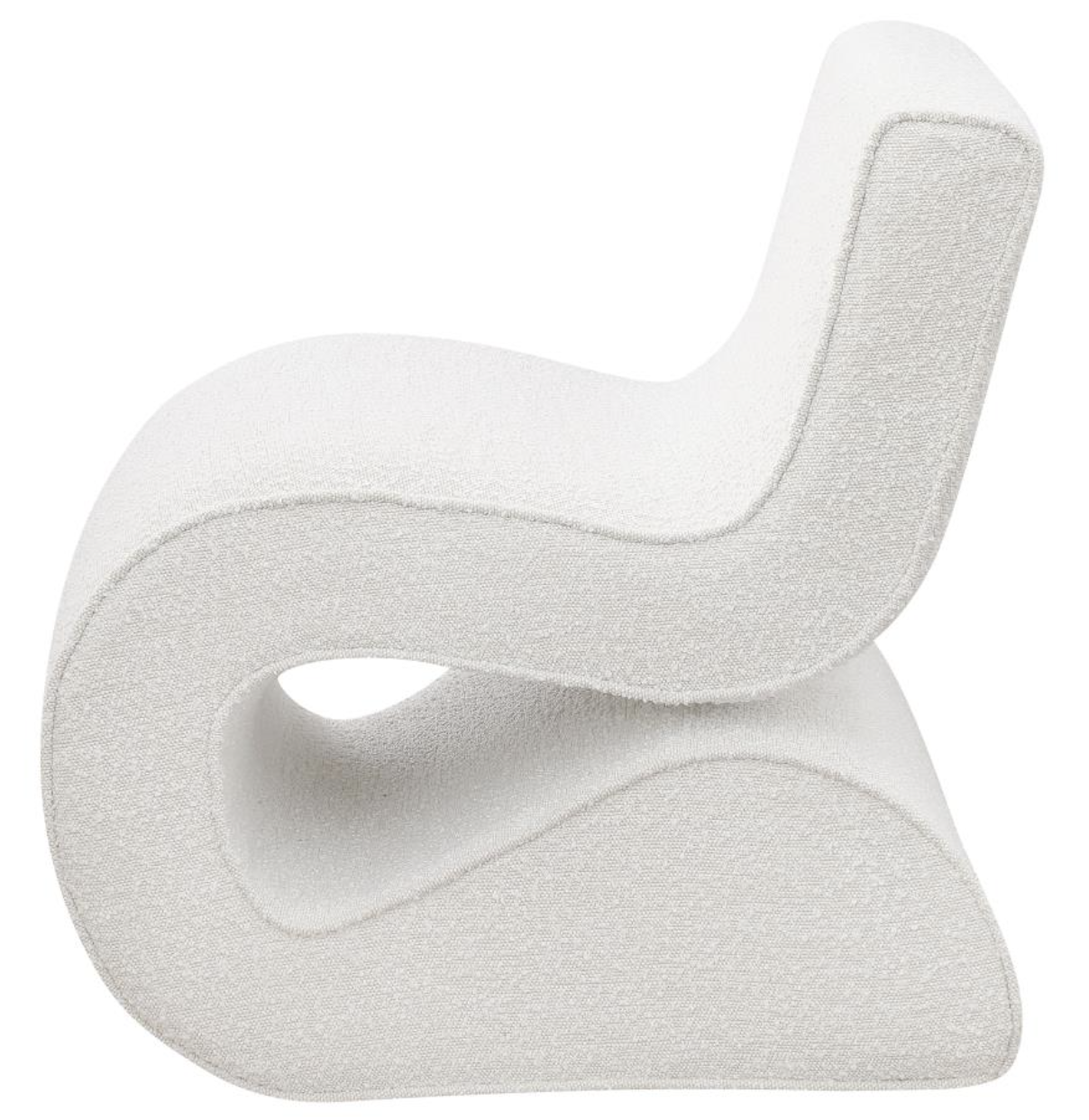 Cream Boucle Upholstered Armless Chair