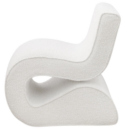 Cream Boucle Upholstered Armless Chair