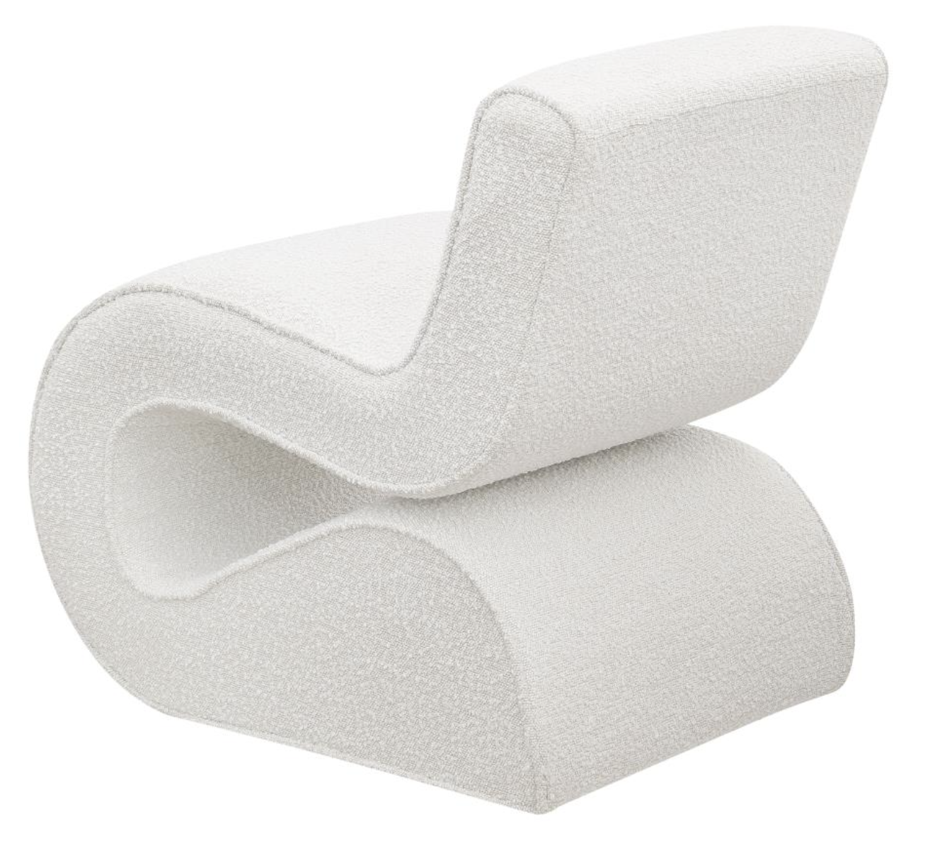 Cream Boucle Upholstered Armless Chair