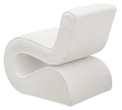 Cream Boucle Upholstered Armless Chair