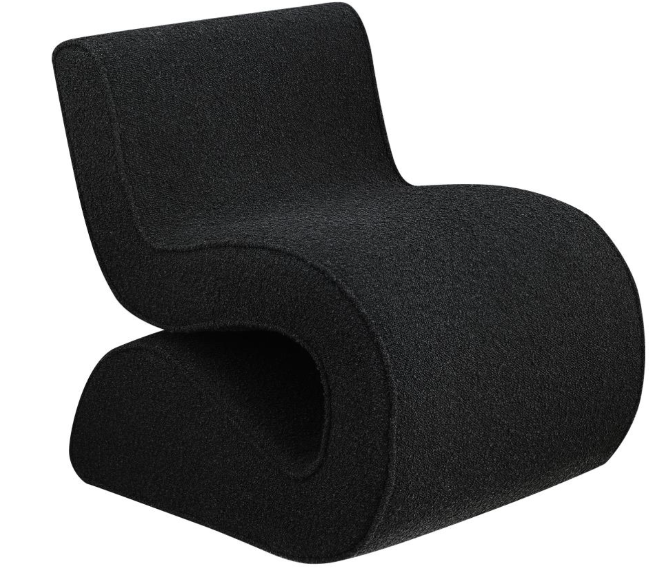 Black Boucle Upholstered Armless Chair