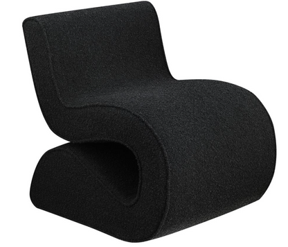 Black Boucle Upholstered Armless Chair